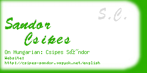 sandor csipes business card